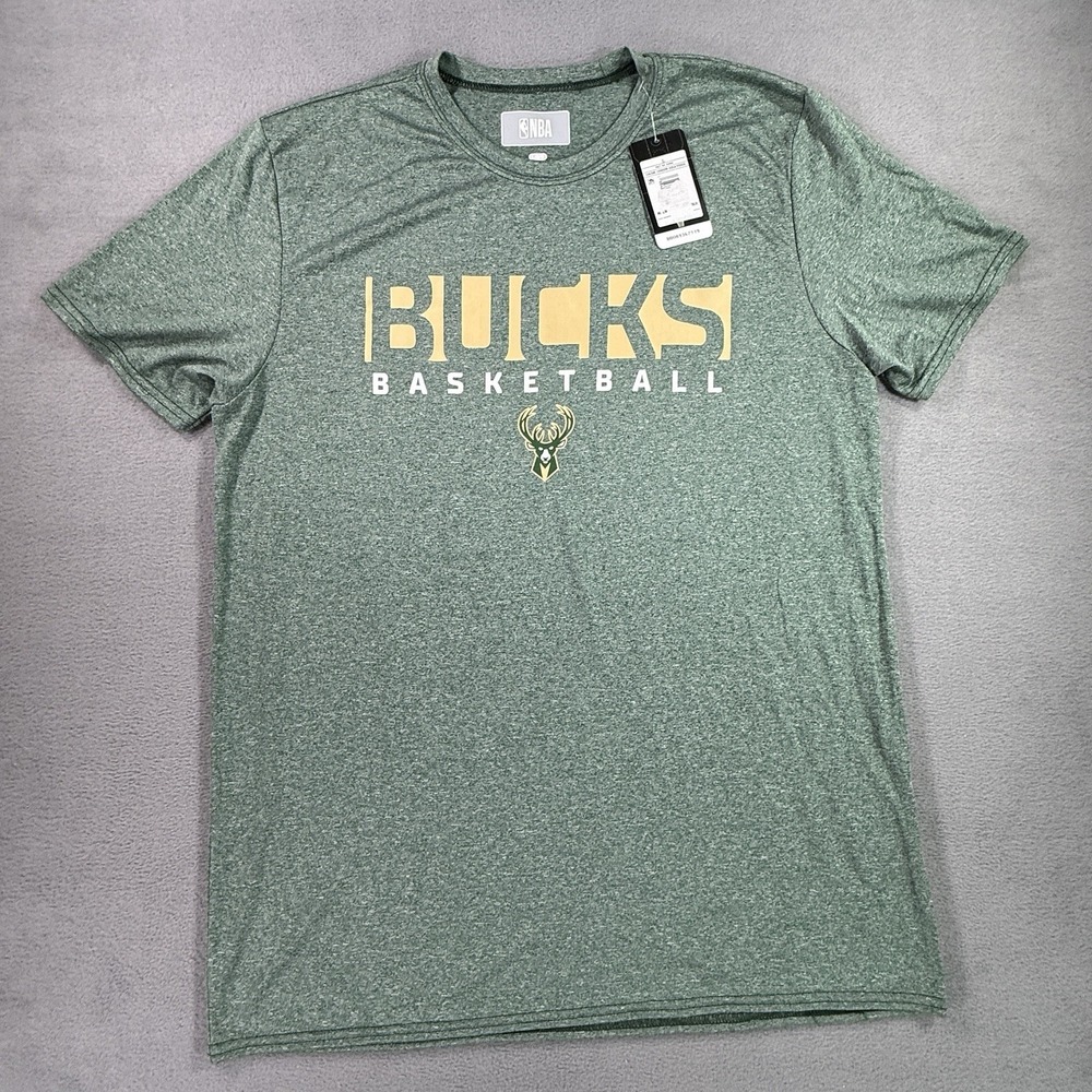 NBA Milwaukee Bucks Green Logo T-Shirt Men's Large New With Tags Official Gear